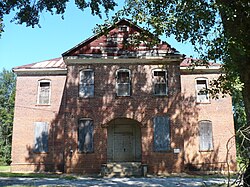 Historic brick building of the Thomaston Colored Institute in Thomaston, Alabama.